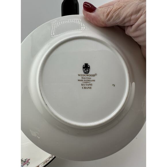 Wedgewood "Kutani Crane" English China Tea Cup/Saucer/Plate Set Mid Century - Picture 9 of 12